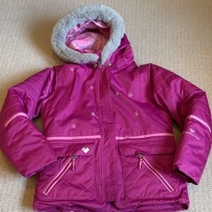 Obermeyer Kids' Magenta Ski Jacket with detachable Hood